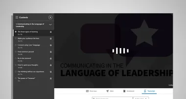 Screen capture of “Communicating in the Language of Leadership” video