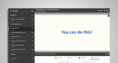 Screen capture of “Overcoming Your Fear of Public Speaking” video