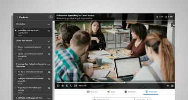 Screen capture of “Professional Networking for Career Starters” video