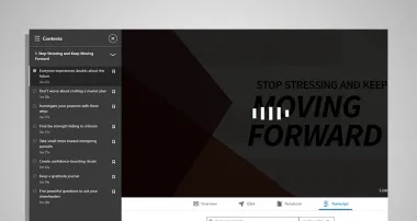 Screen capture of “Stop Stressing and Keep Moving Forward” video