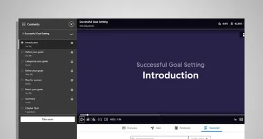 Screen capture of “Successful Goal Setting” video